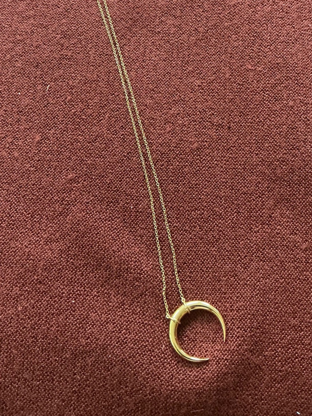 GORJANA “Cayne Crescent” Gold Plated Semi-Circle Cresent 25” Necklace